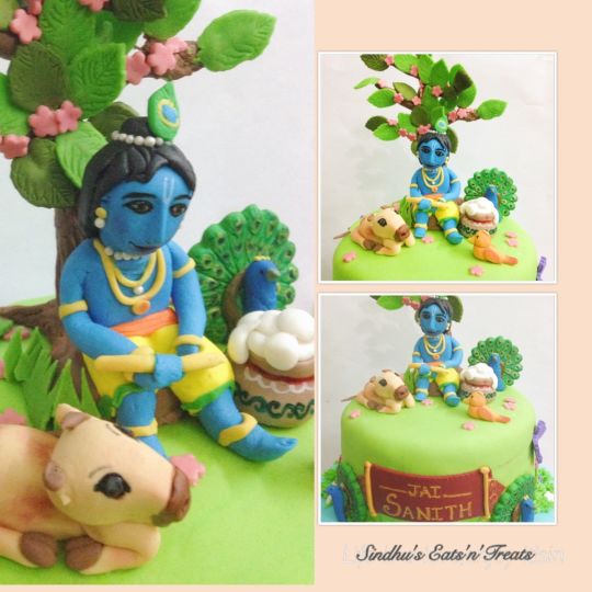 Krishna cake fondant artistry cake Krsna theme 