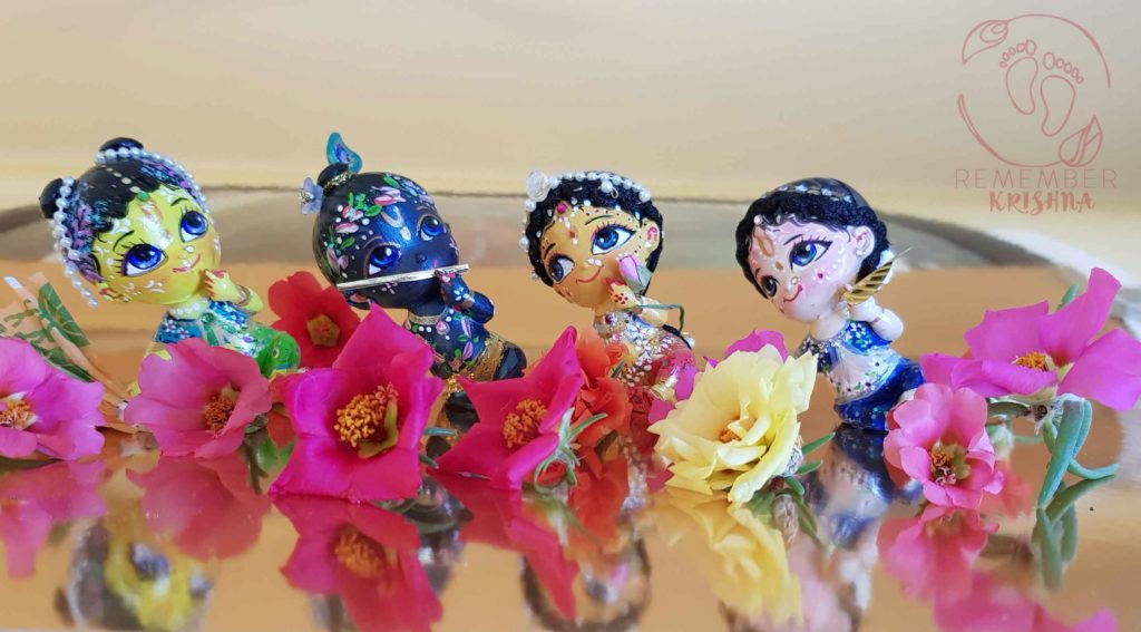radharani and krishna dolls with 8 principal gopis for sale
