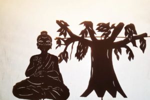 buddha bodhi tree silhouette shadow puppet hindu art incarnation