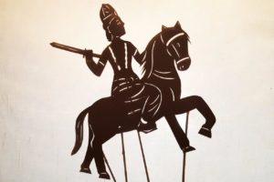 shadow puppet Kalki astride his horse shadow puppet silhouette artwork hindu avatars