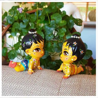 worship gaura nitai dolls with love crawling on hands and knees nitaigaur dolls are golden skinned with dhoti and tilak for vishnava children