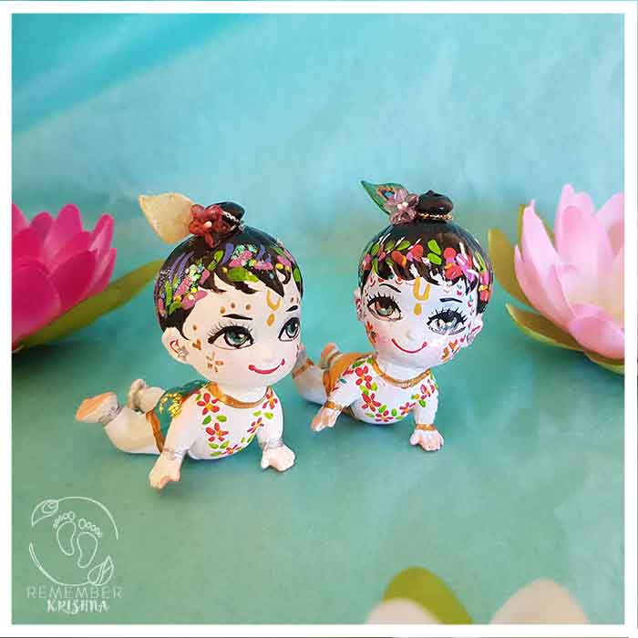 Krishna & Balaram crawling pair of dolls - devotee toy - Image 5
