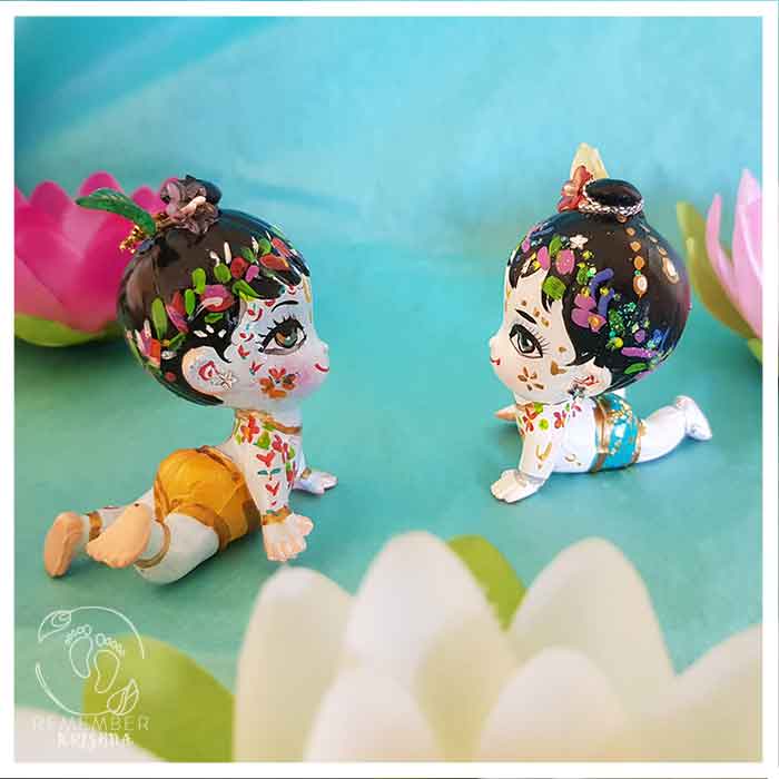 Krishna & Balaram crawling pair of dolls - devotee toy - Image 6