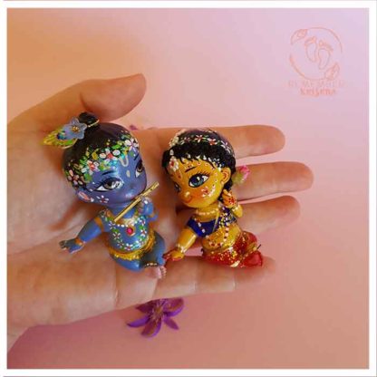 radhe and krishna doll in childs palm