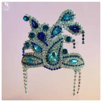 crsytal and stonework blue majestic crown for krishna doll mukut perfect