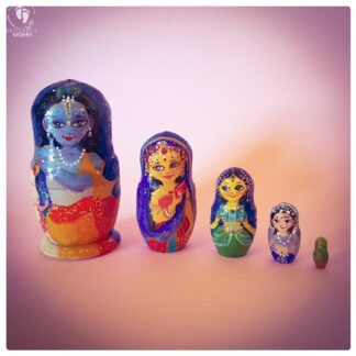 Krishna Matryoshka doll set of 5 russian nesting wooden vaishnava krishna dolls