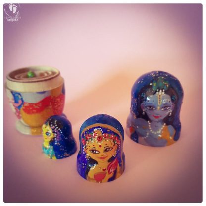 Krishna Matryoshka doll set of 5 russian nesting wooden vaishnava krishna dolls