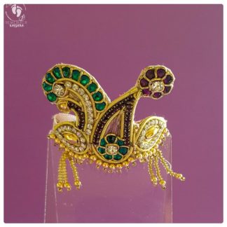peacock raidiance sirpech crown small mukut for Krishna deity 12 inch