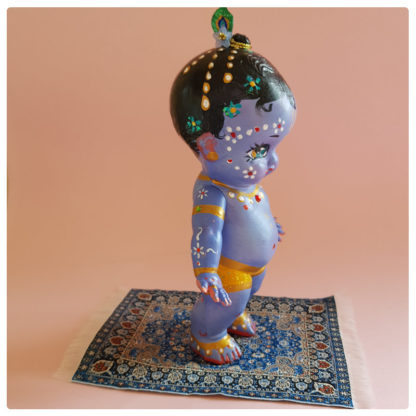 carpet rug minature for krsna doll with doll standing on rug