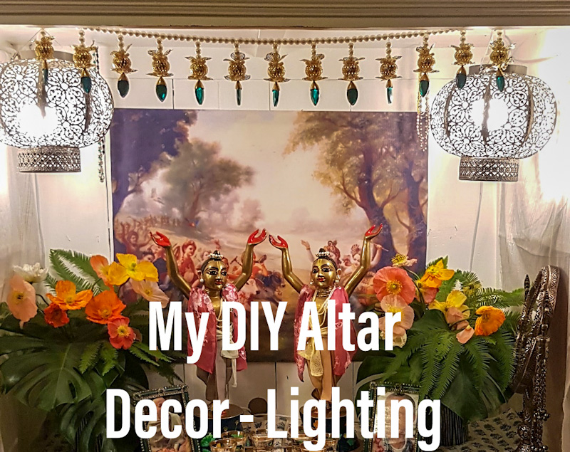 diy altar decor lighting using silver morroccan lamps for a krishna altar lights with power plug cords and switches