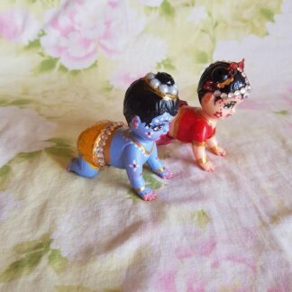 Laddu gopal krishna radha pair crawling side view dolls of radha krishna