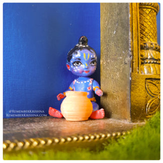 nakhat baby krishna doll 2 inch tall moveable arms and head baby Krishna doll wiht butter pot
