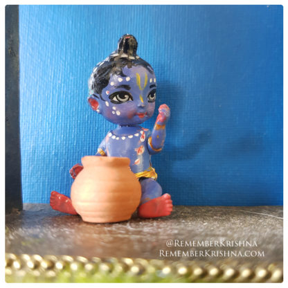 nakhat baby krishna doll 2 inch tall moveable arms and head baby Krishna doll wiht butter pot