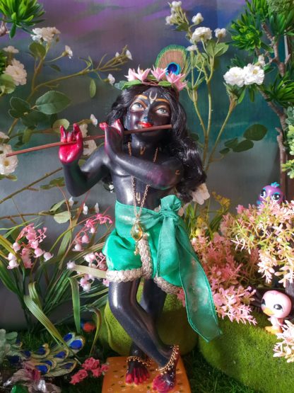 gopinath krishna deity black marble murti 12 inch