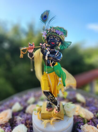 Black Krishna murti 10" full shringar - Image 8