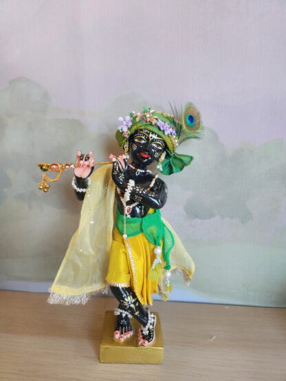 Black Krishna murti 10" full shringar - Image 7