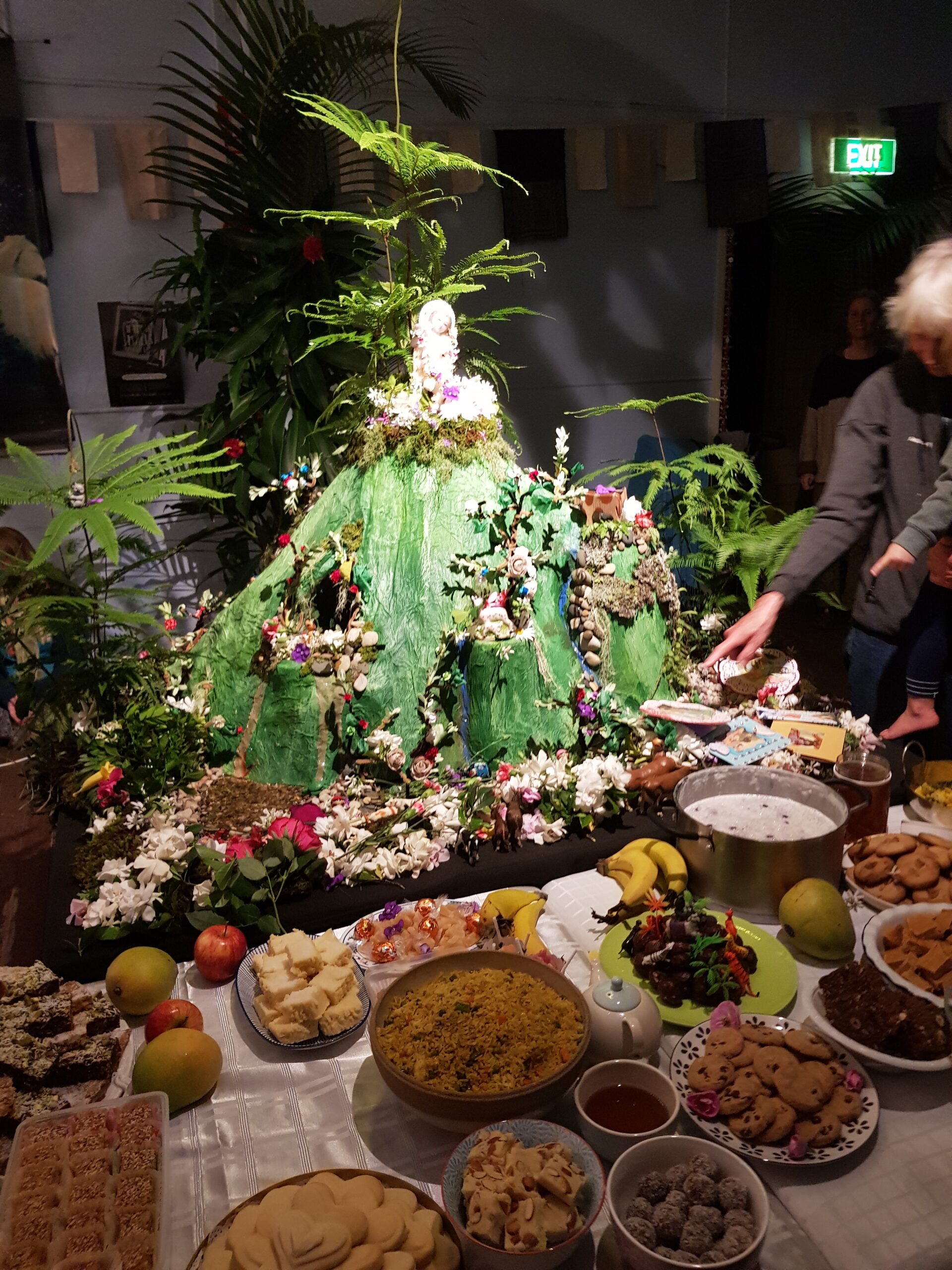 special offering to goverdhan hill made with real ferns and papier mache