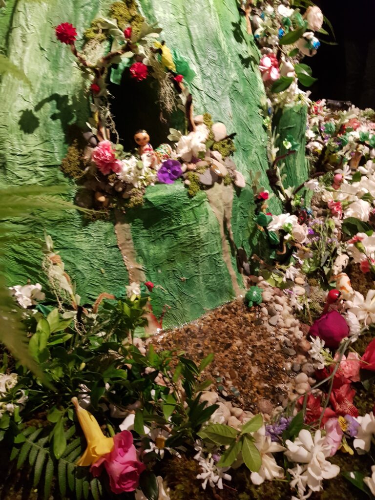 close up of the papier mache