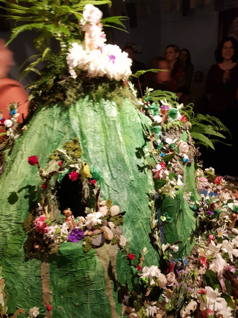 goverdhan hill made from special papier mache mix with a cave in the sides