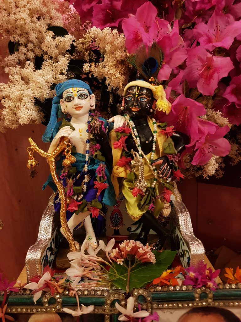 Metal forms of Krishna and Balaram deities