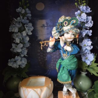 marble deity and separate marble lotus carved base