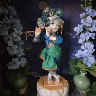 marble deity inserted into marble lotus base