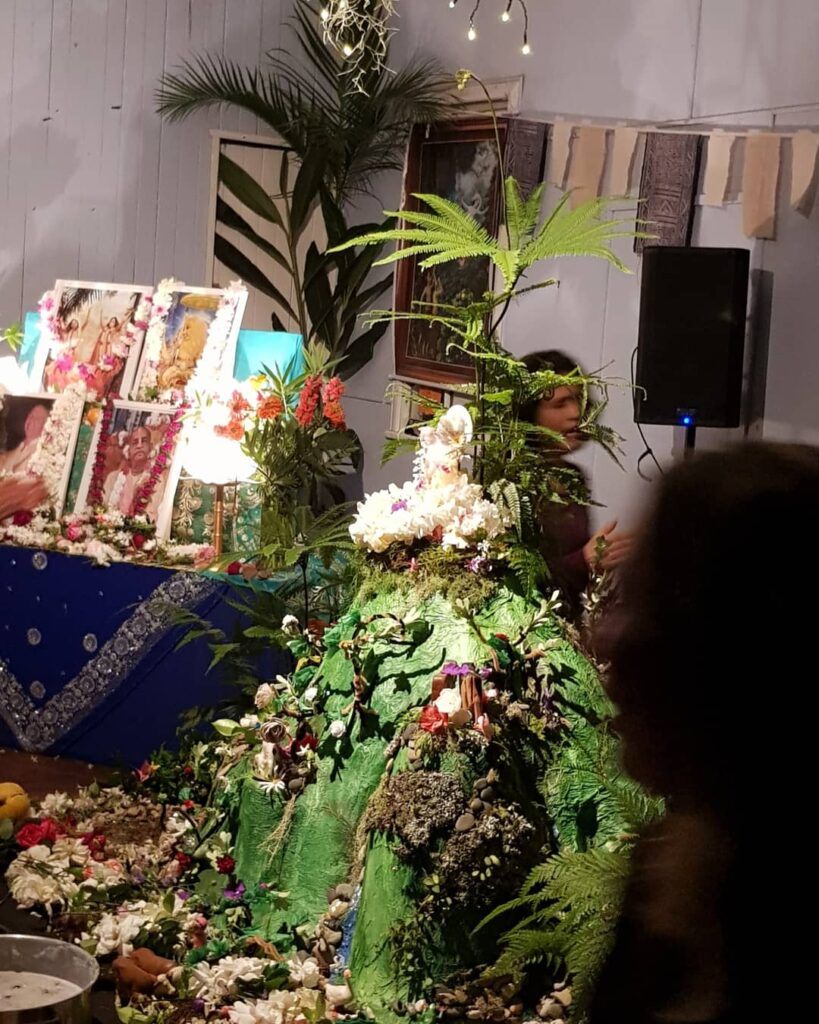 celebrating with a festival and a hill goverdhan puja