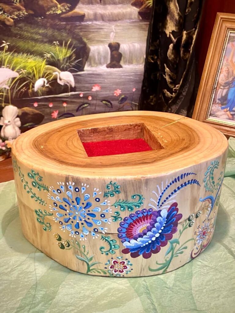 A handmade base for Krishna diety